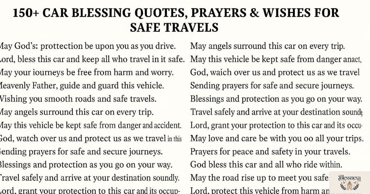150+ Car Blessing Quotes, Prayers & Wishes for Safe Travels