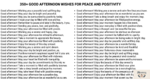 350+ Good Afternoon Wishes for Peace and Positivity