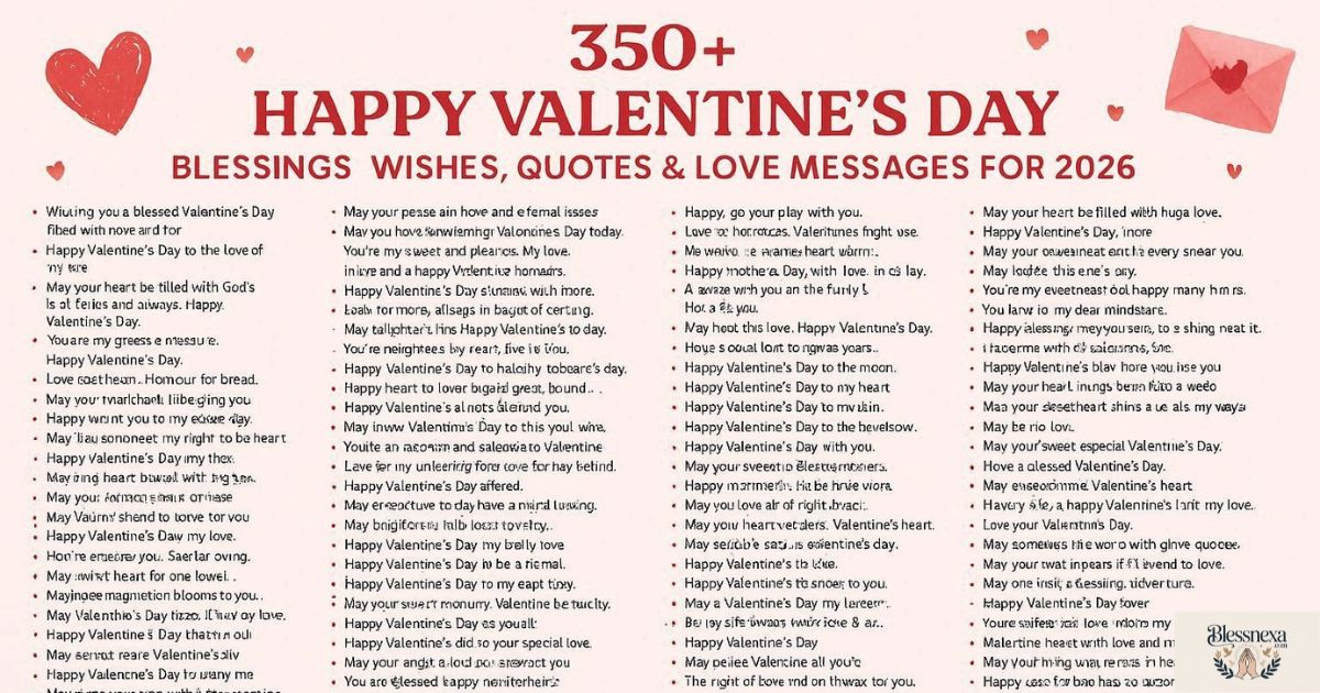 350+ Happy Valentine’s Day Blessings, Wishes, Quotes & Love Messages for 2026
