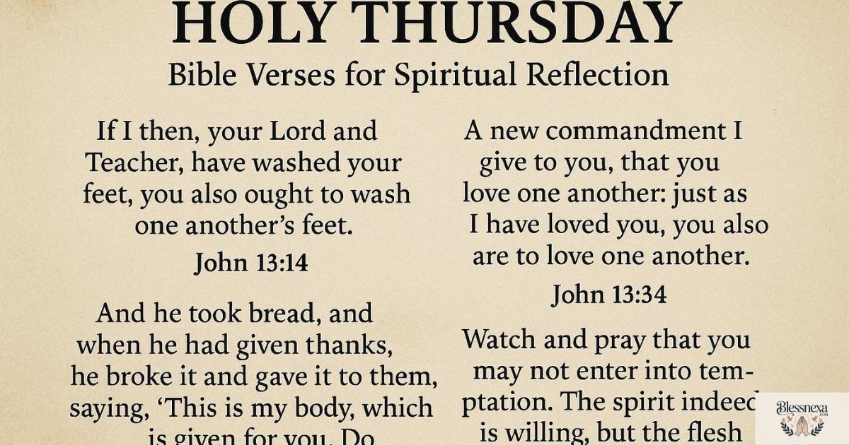 Holy Thursday Bible Verses for Spiritual Reflection