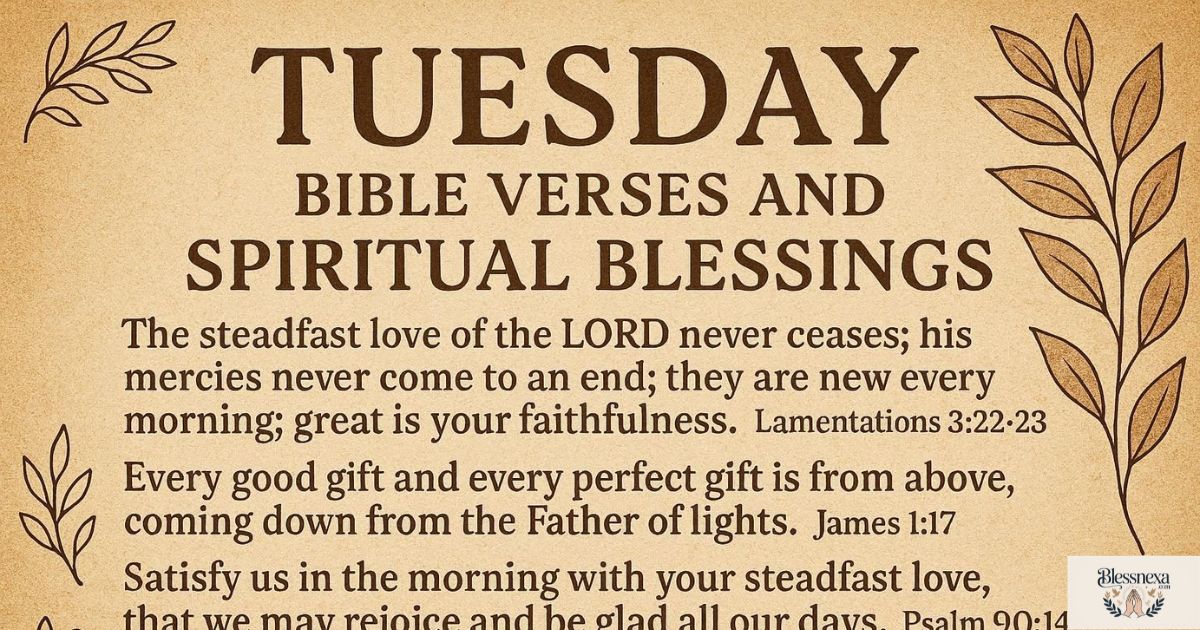 Tuesday Bible Verses and Spiritual Blessings