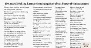 150 Heartbreaking Karma Cheating Quotes About Betrayal and Consequences