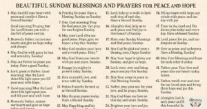 75 Beautiful Sunday Blessings and Prayers for Peace and Hope