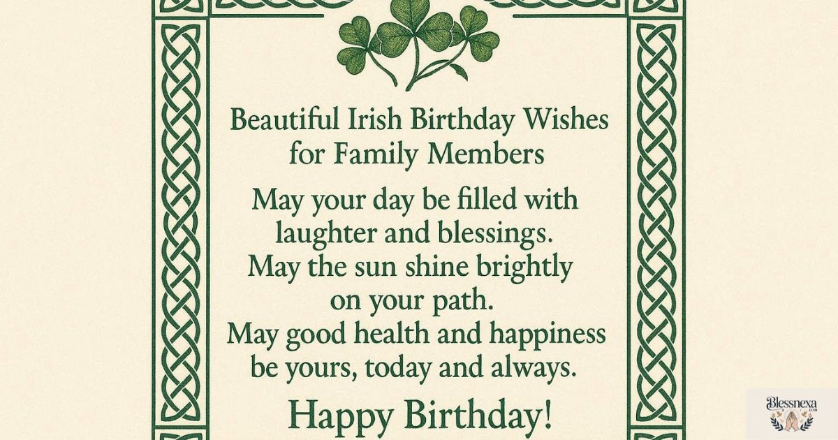 Beautiful Irish Birthday Wishes for Family Members