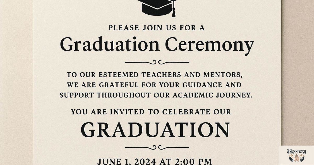 Graduation Invitation Message for Teachers and Mentors