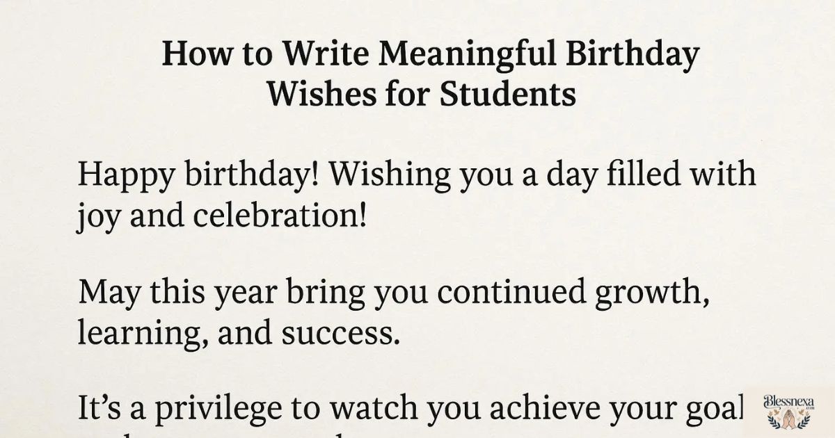 How to Write Meaningful Birthday Wishes for Students