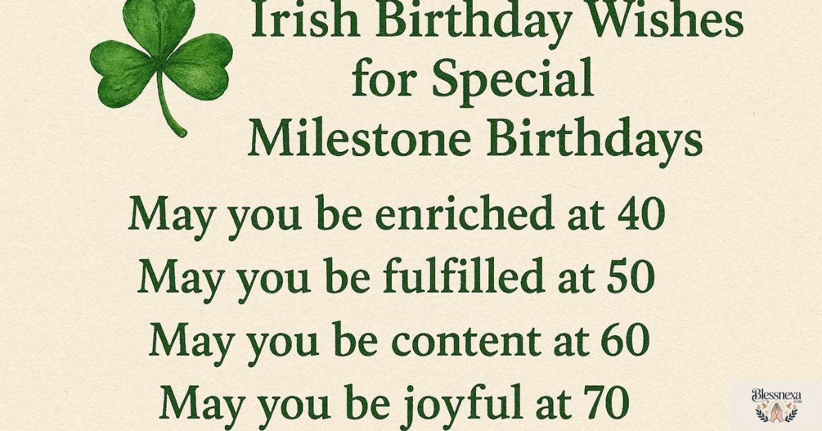 Irish Birthday Wishes for Special Milestone Birthdays