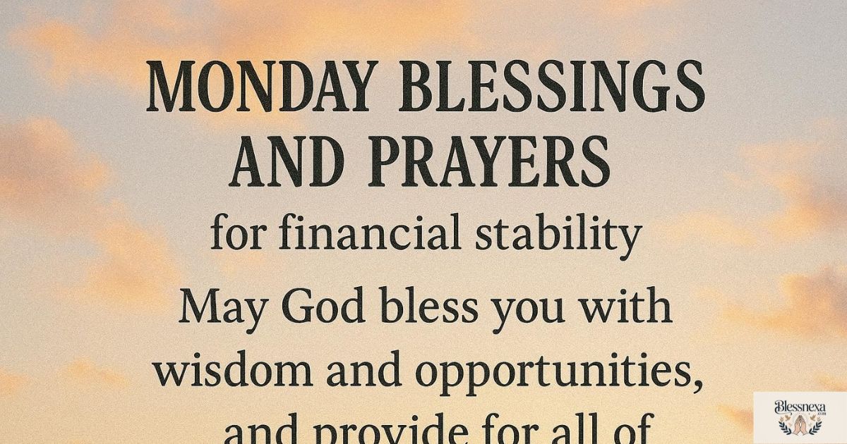 Monday Blessings and Prayers for Financial Stability