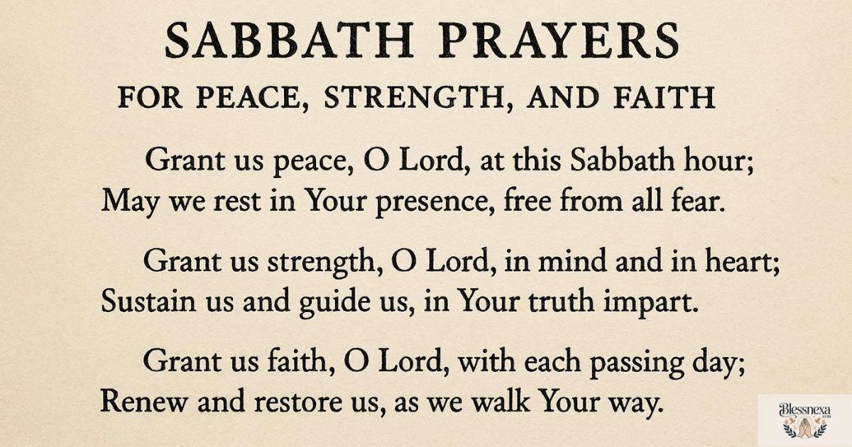 Sabbath Prayers for Peace, Strength, and Faith