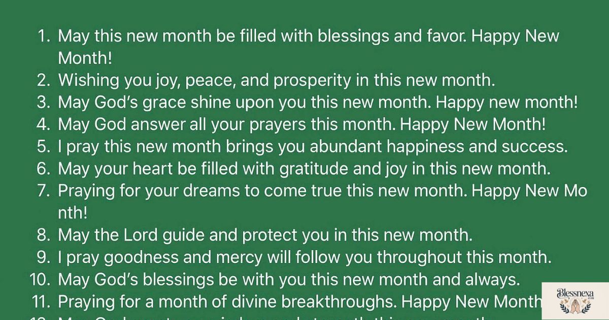 15 WhatsApp Happy New Month Prayer Messages
