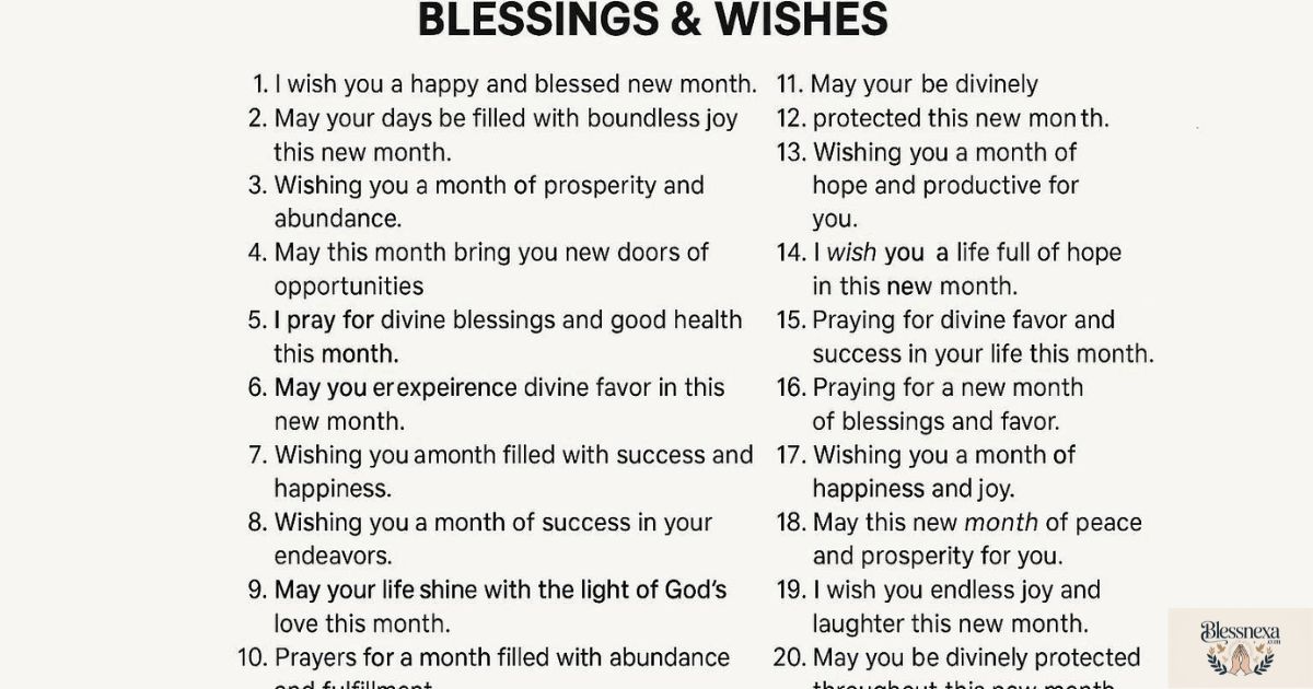 150+ Happy New Month Prayers, Blessings & Wishes