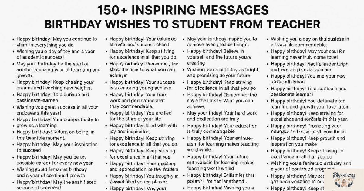 150+ Inspiring Messages Birthday Wishes to Student from Teacher