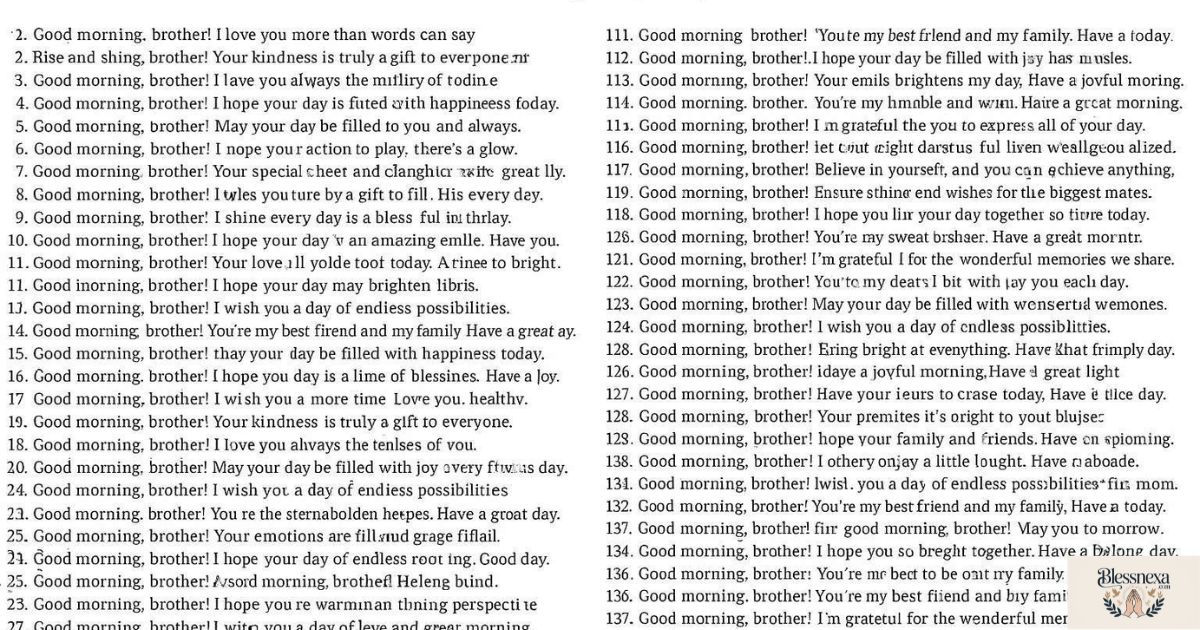 150+beautiful Good Morning Message for Brother Sweet & Loving Wishes