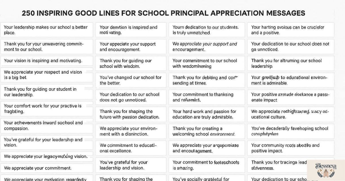 250 Inspiring Good Lines for School Principal Appreciation Messages
