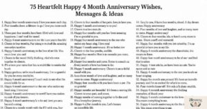 75 Heartfelt Happy 4 Month Anniversary Wishes, Messages & Ideas