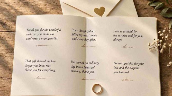 Anniversary Thank You Messages for a Surprise Gift