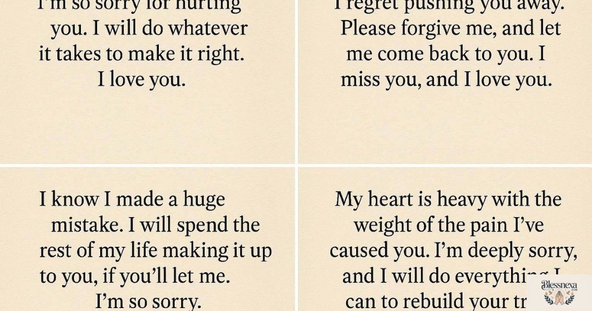 Beautiful Relationship Apology Messages To Rebuild Love
