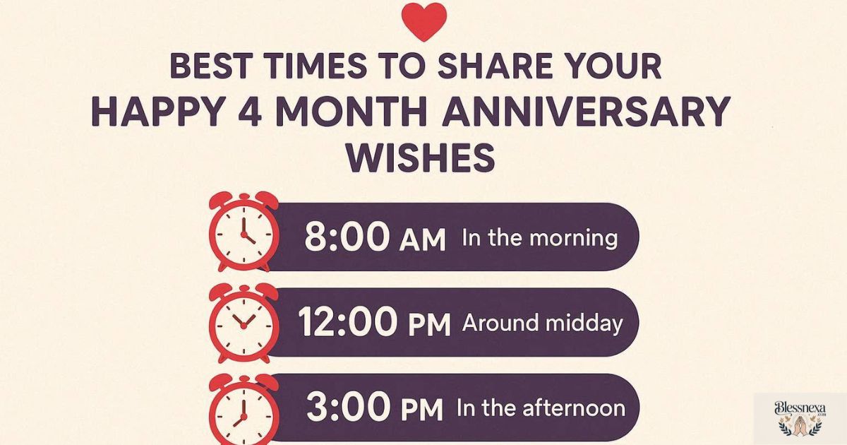 Best Times to Share Your Happy 4 Month Anniversary Wishes