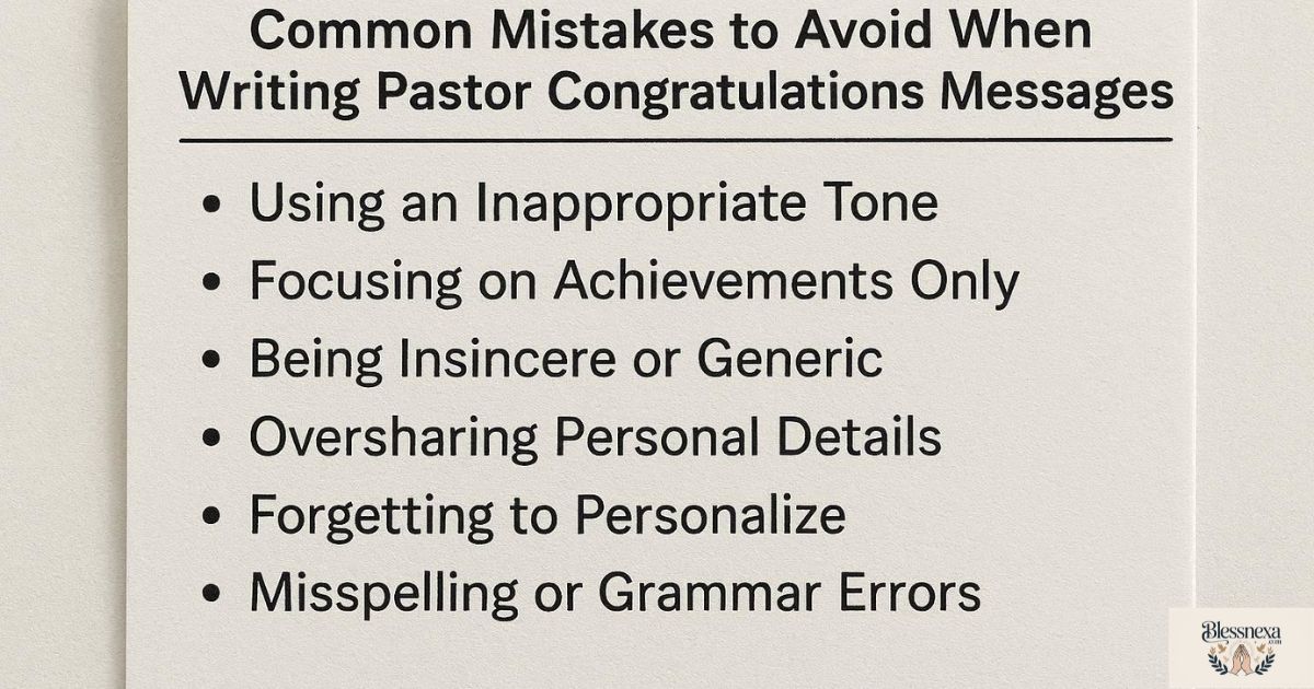 Common Mistakes to Avoid When Writing Pastor Congratulations Messages