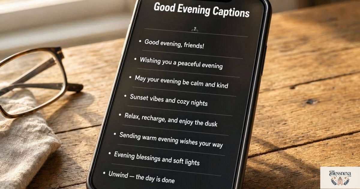 Good Evening Wishes for Social Media Captions