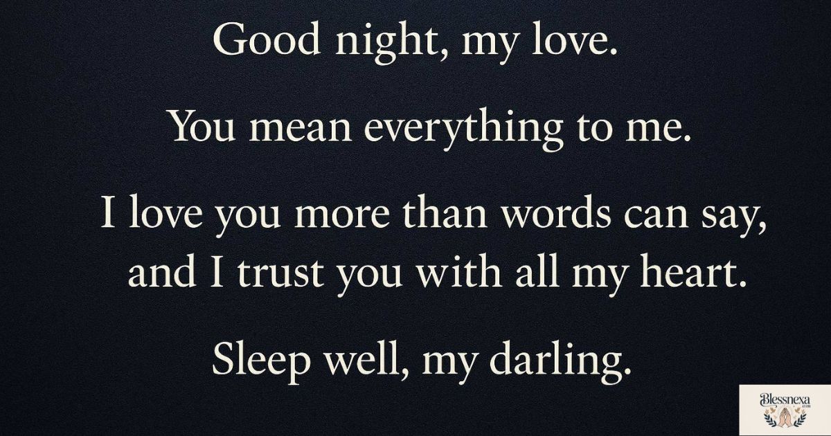 Good Night Romantic Love and Trust Messages for My Wife