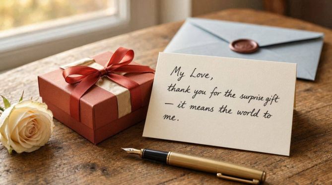 How to Write the Perfect Thank You for the Surprise Gift My Love Message