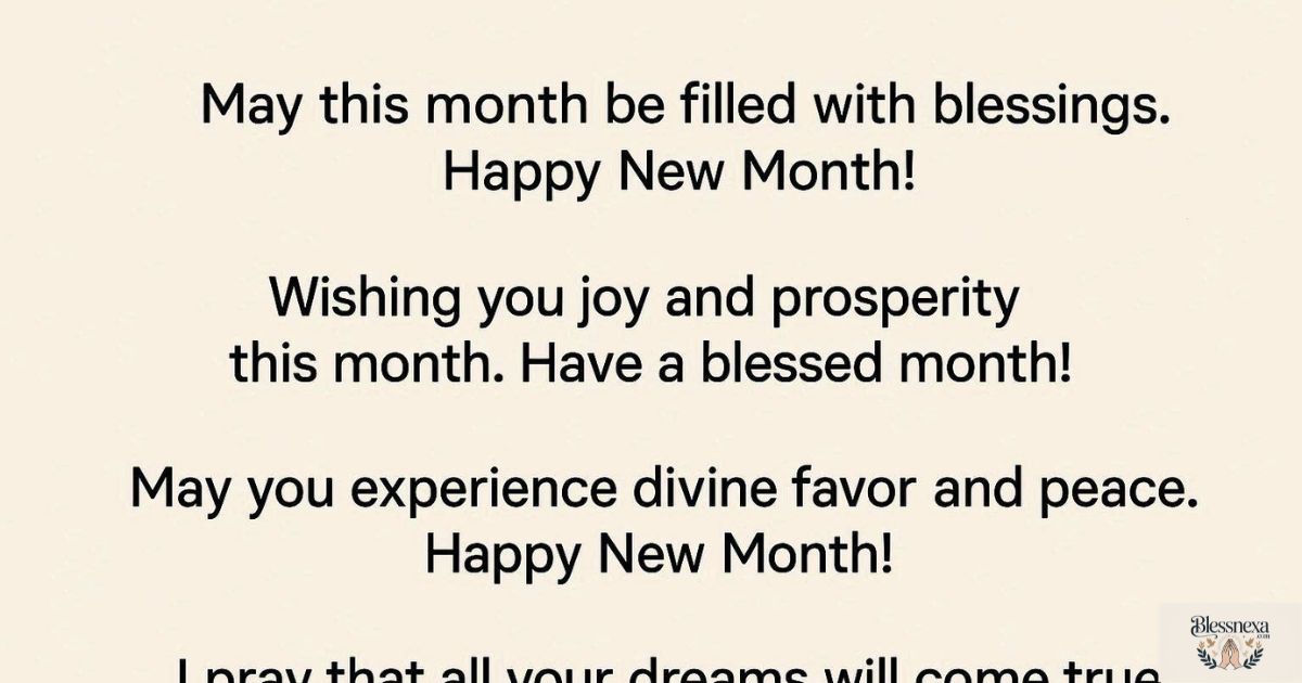 Short Happy New Month Prayer Messages for WhatsApp