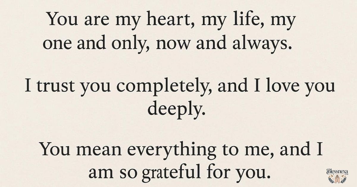 Short Romantic Love and Trust Messages for My Wife