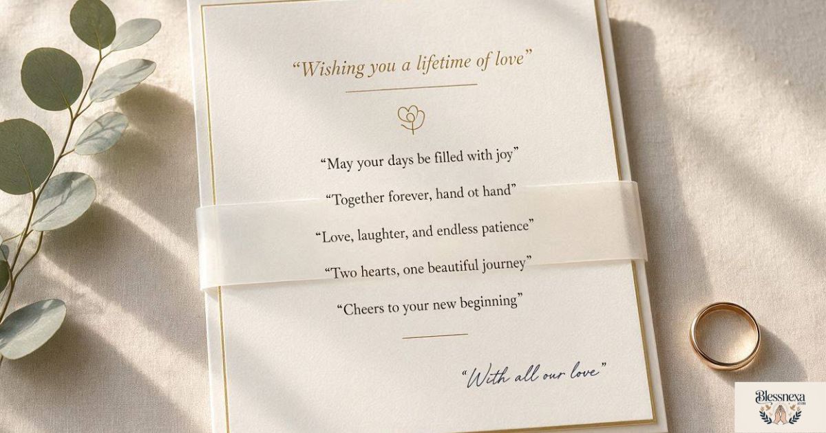 Short Wedding Blessings and Wishes for a Wedding Card
