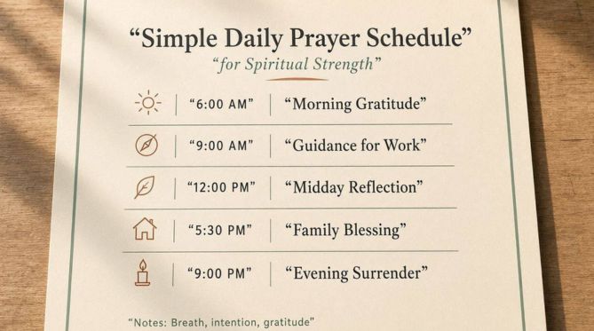 Simple Daily Prayer Schedule for Spiritual Strength