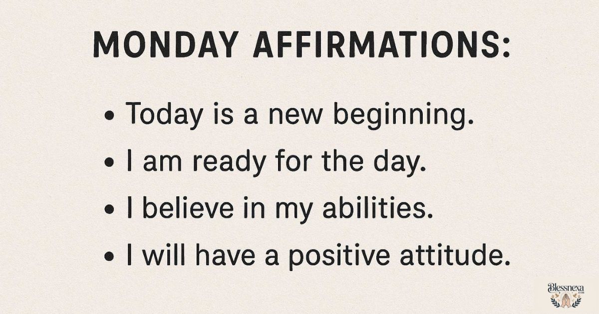Simple Monday Affirmations for a Fresh Start
