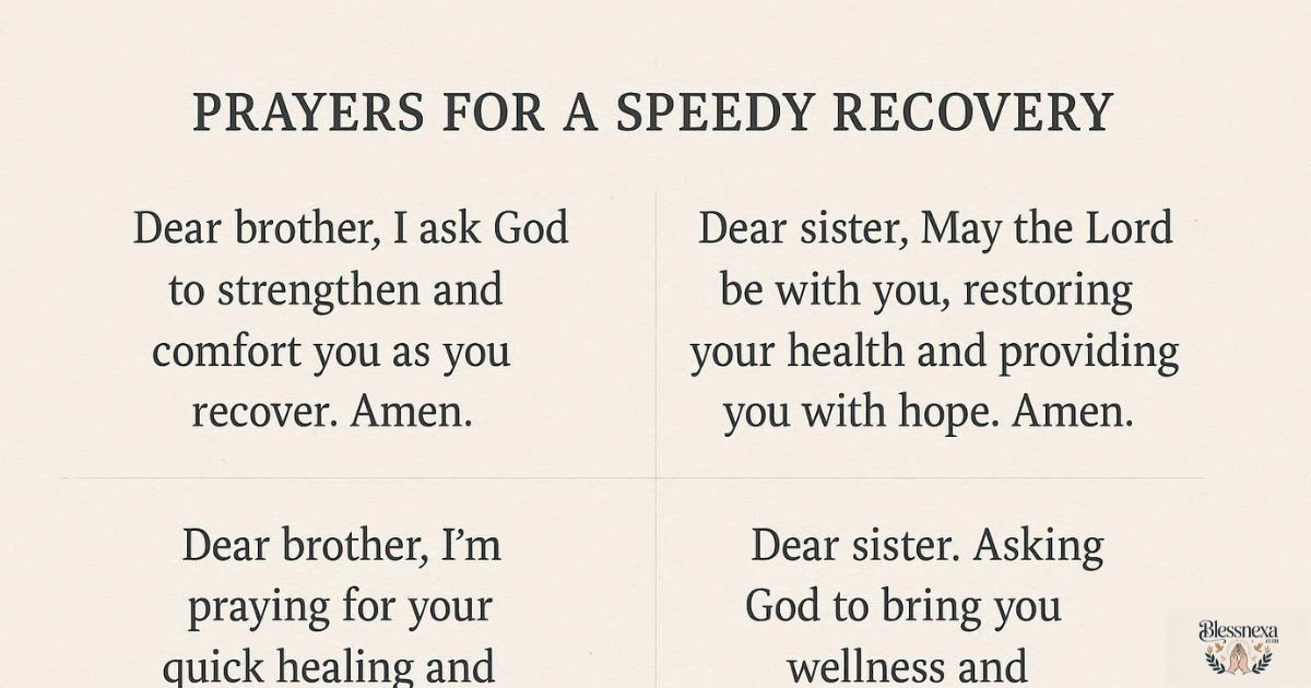 Speedy Recovery Prayer Messages for a Brother or Sister