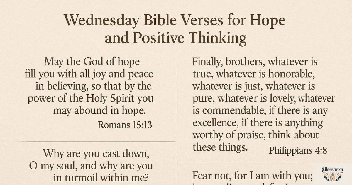 Wednesday Bible Verses for Hope and Positive Thinking