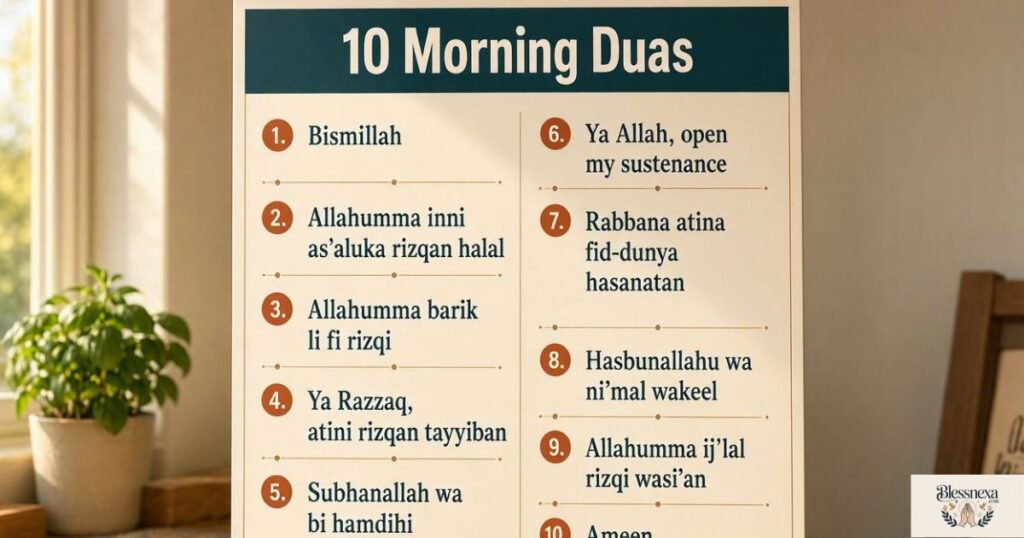  10 Good Morning Duas for Halal Rizq and Work

