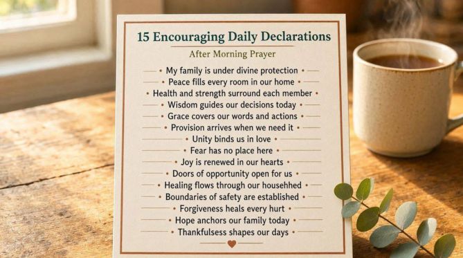 15 Encouraging Daily Declarations After Your Morning Prayer for Family Protection
