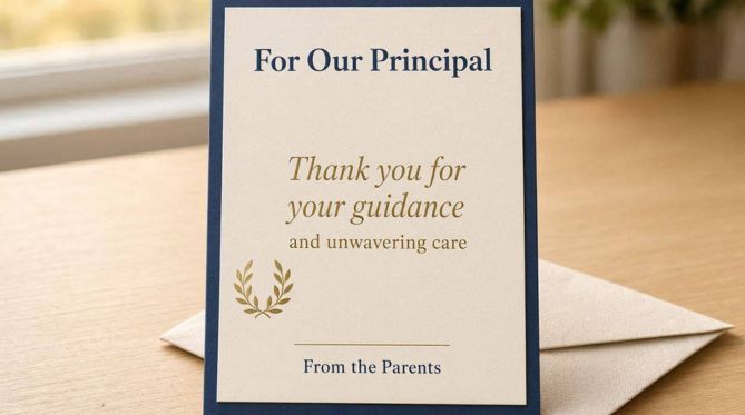 Beautiful Lines for Principal from Parents
