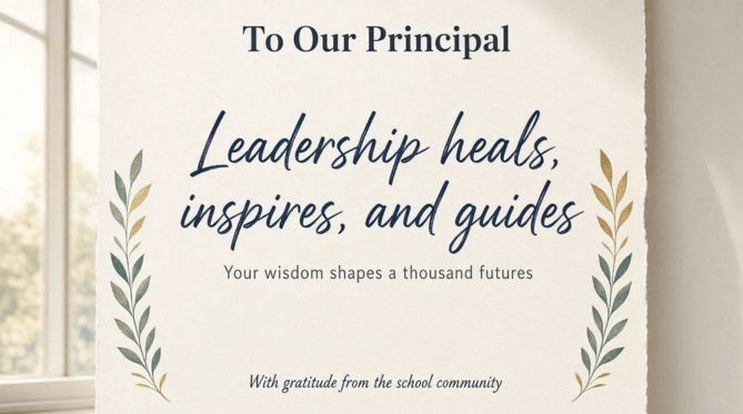 Inspirational Beautiful Lines for Principal