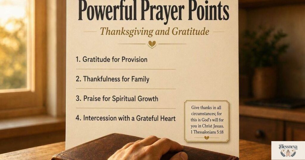 Powerful Prayer Points With Bible Verse for Thanksgiving and Gratitude
