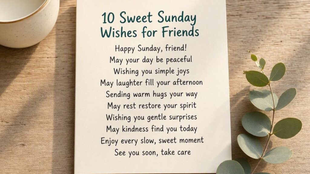 10 Sweet Sunday Wishes for Friends
