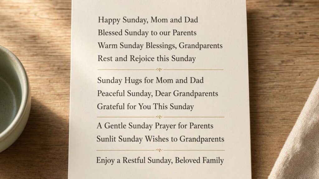 10 Sunday Greetings for Parents and Grandparents
