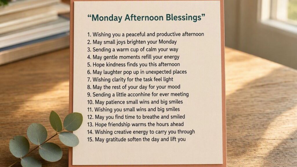 15 Cute Monday Afternoon Blessings for Someone Special
