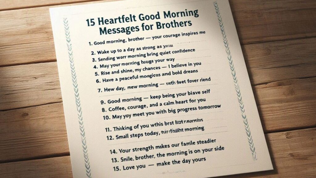 15 Heartfelt Good Morning Messages for Brothers
