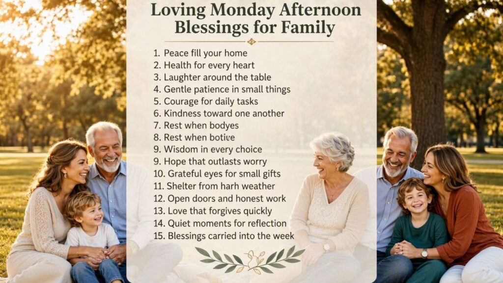 15 Loving Monday Afternoon Blessings for Family

