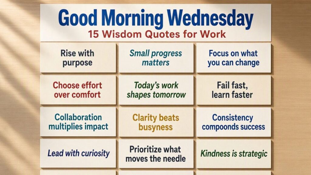 15 Wisdom Good Morning Wednesday Inspirational Quotes for Work
